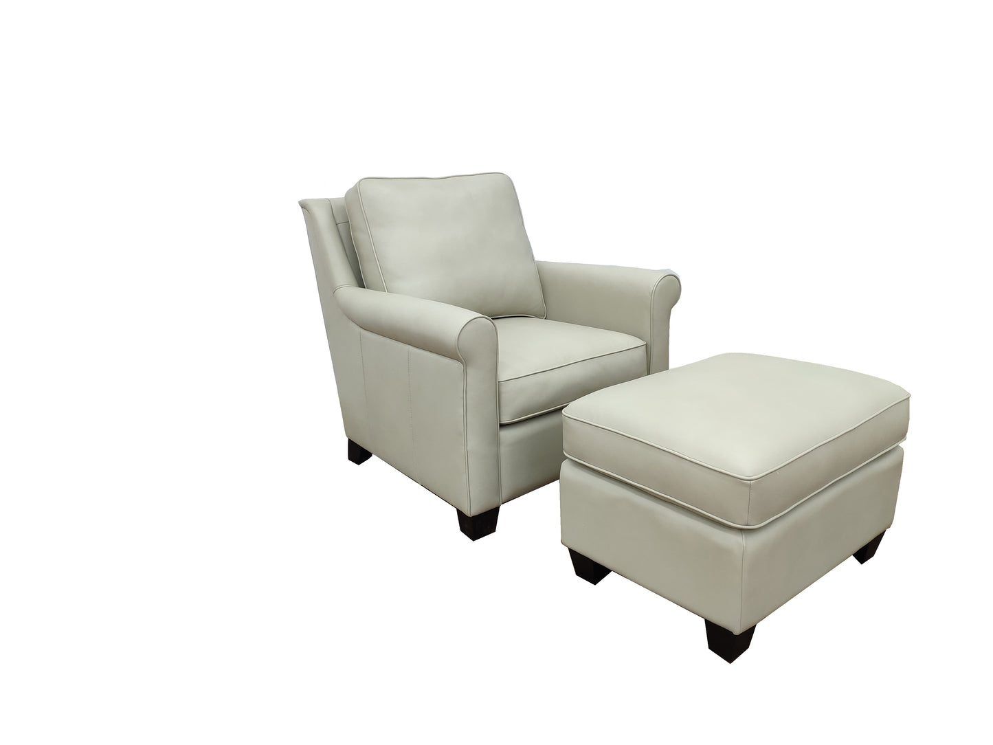 Sydney Roll Arm Chair + Ottoman