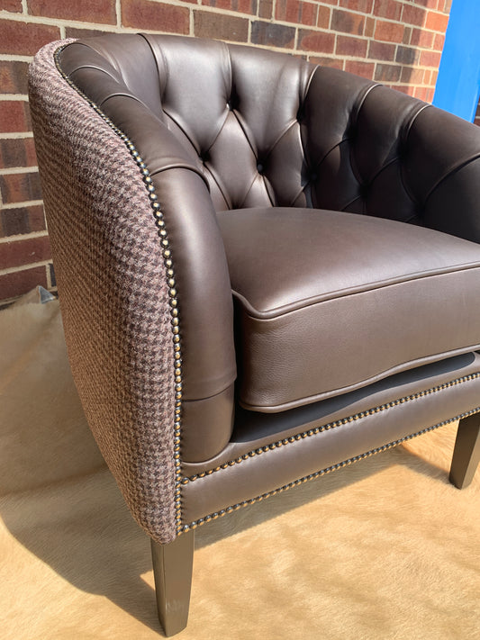 Houndstooth Barrel Chair