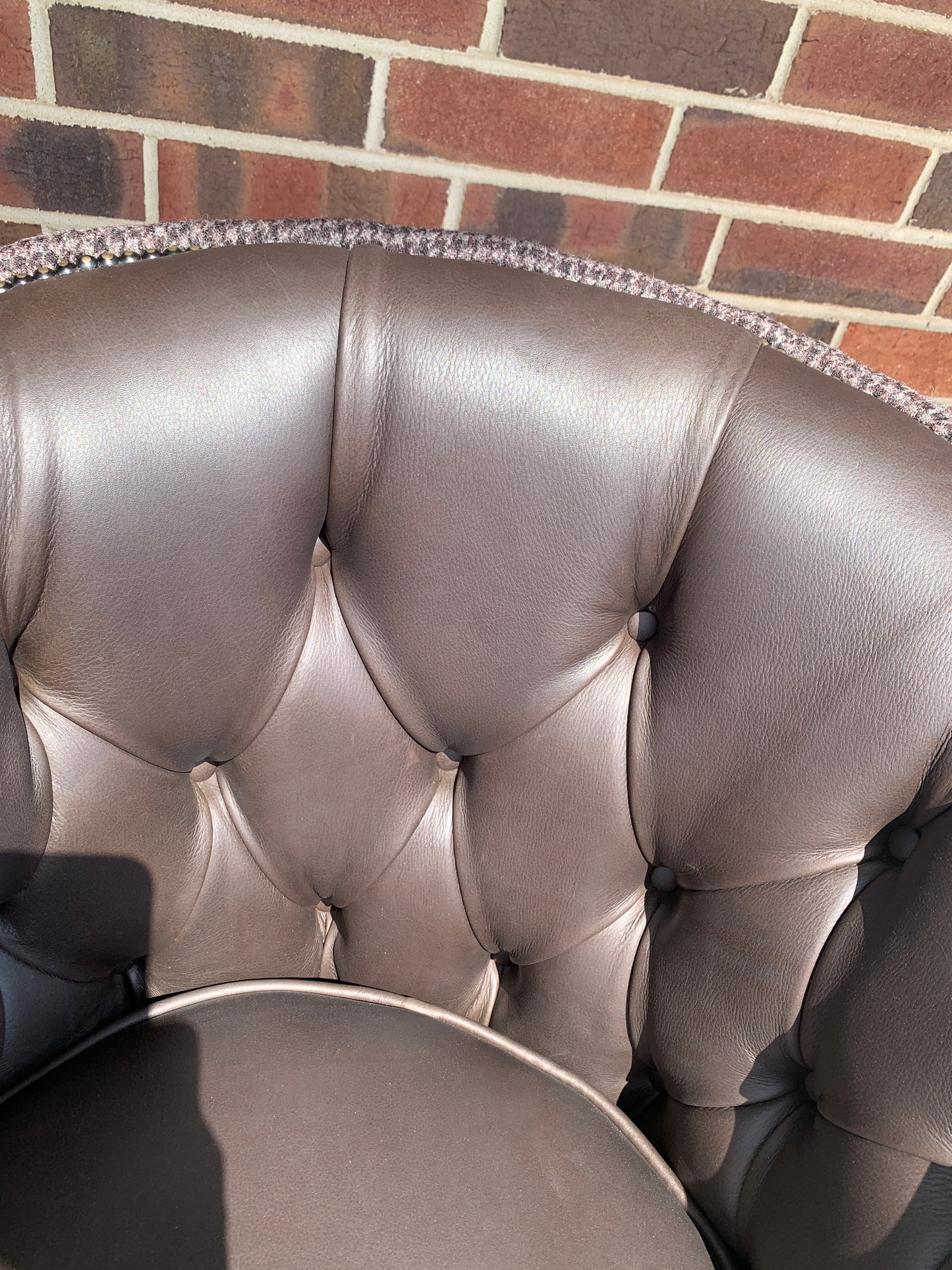 Houndstooth Barrel Chair